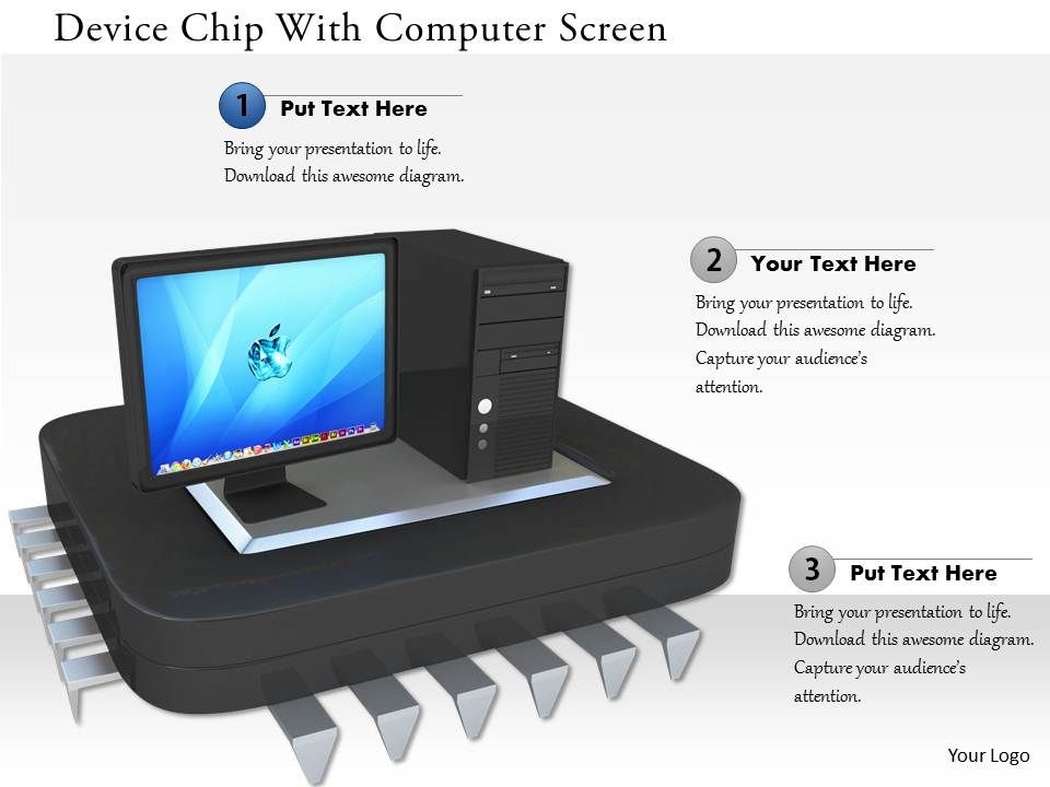 0115 device chip with computer screen image graphics for powerpoint
