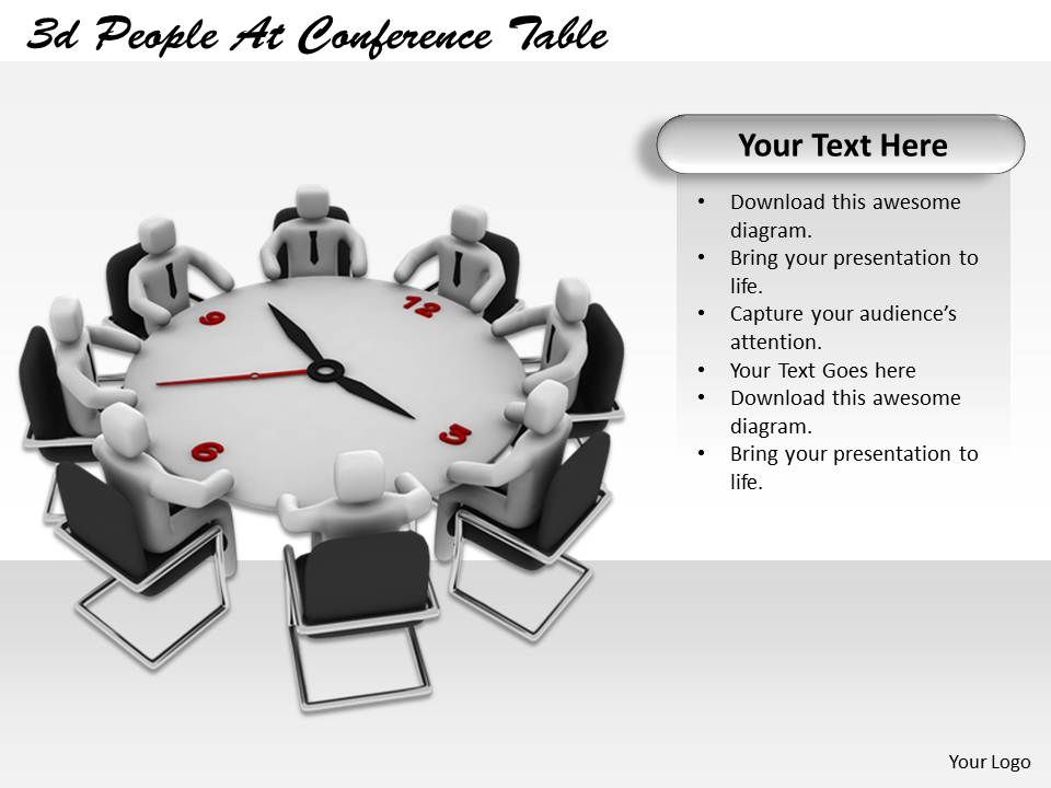 1113 3d people at conference table ppt graphics icons powerpoint