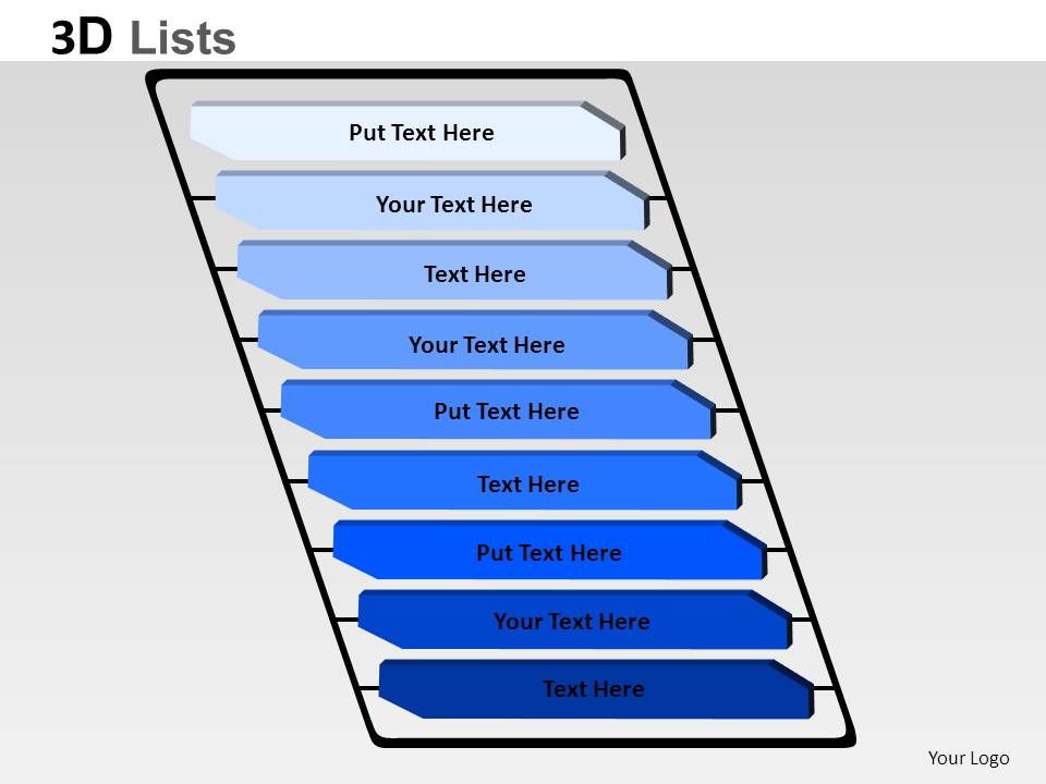 3d list frames powerpoint presentation slides