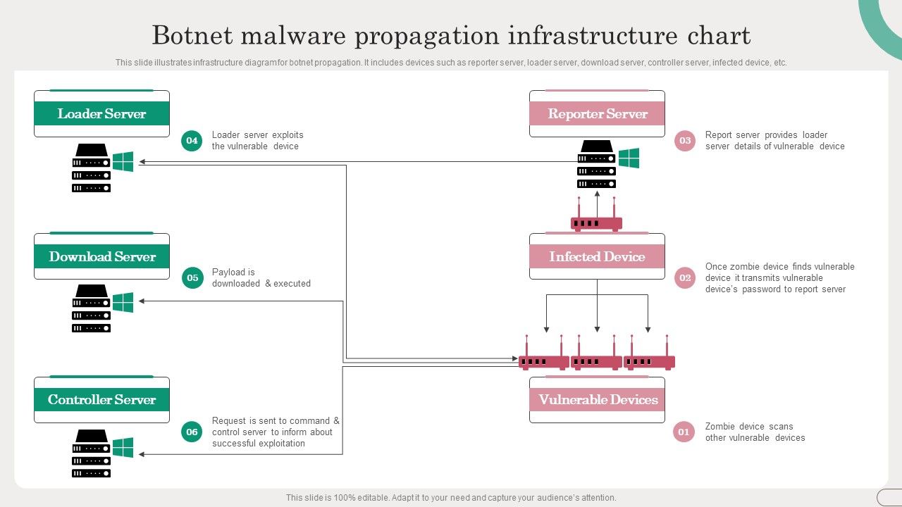 Botnet Malware Propagation Infrastructure Chart