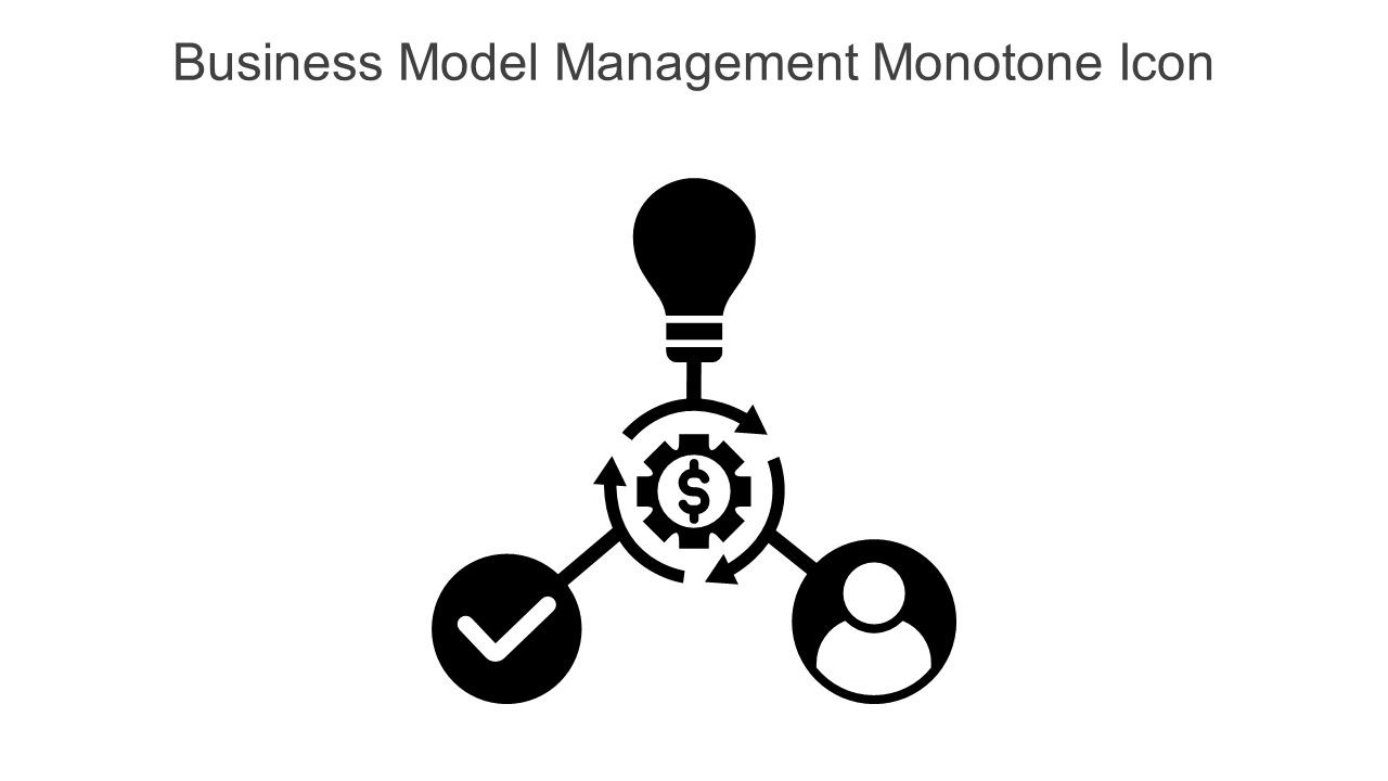 Business Model Management Monotone Icon In Powerpoint Pptx Png And Editable Eps Format