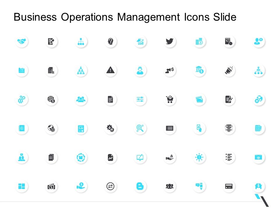Business operations management icons slide ppt themes