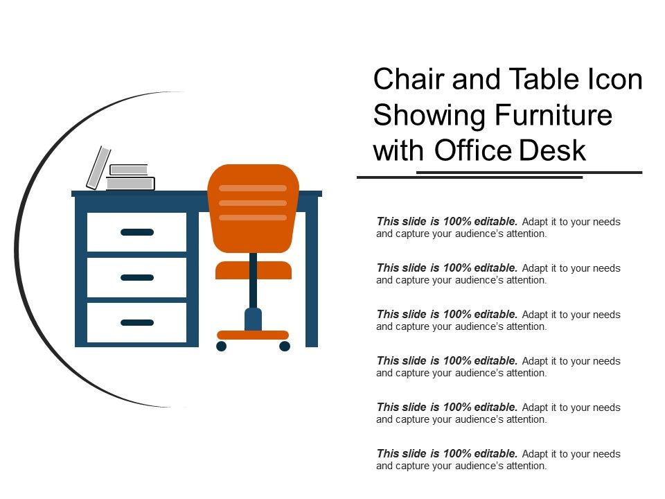 Chair and table icon showing furniture with office desk