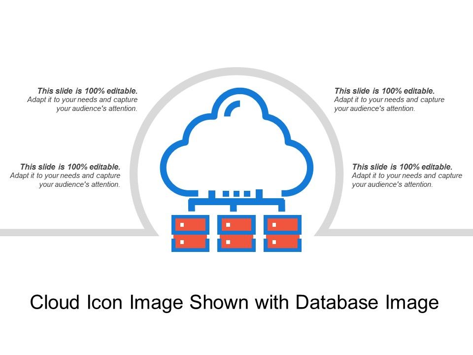 Cloud icon image shown with database image