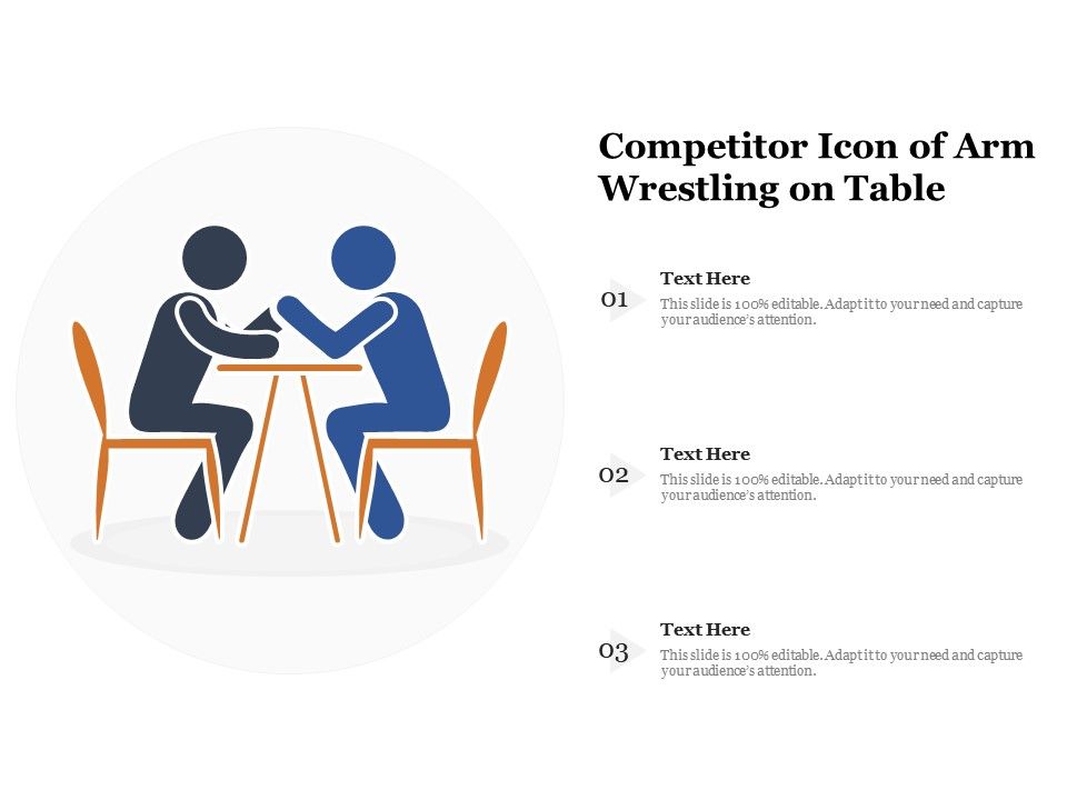 Competitor icon of arm wrestling on table