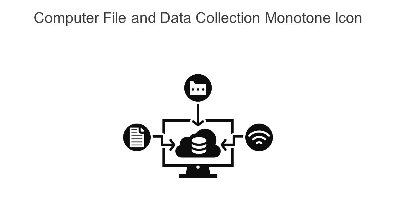 Computer File And Data Collection Monotone Icon In Powerpoint Pptx Png And Editable Eps Format