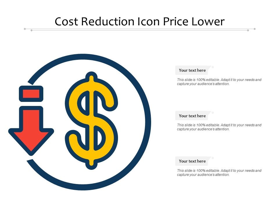 Cost reduction icon price lower