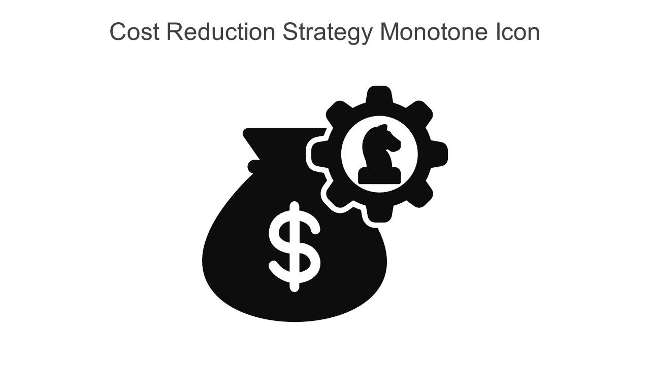 Cost Reduction Strategy Monotone Icon In Powerpoint Pptx Png And Editable Eps Format