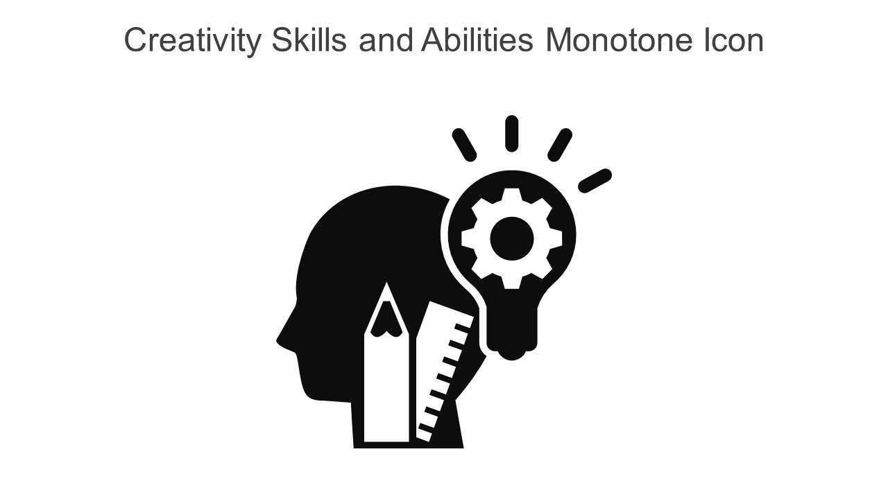 Creativity Skills And Abilities Monotone Icon In Powerpoint Pptx Png And Editable Eps Format