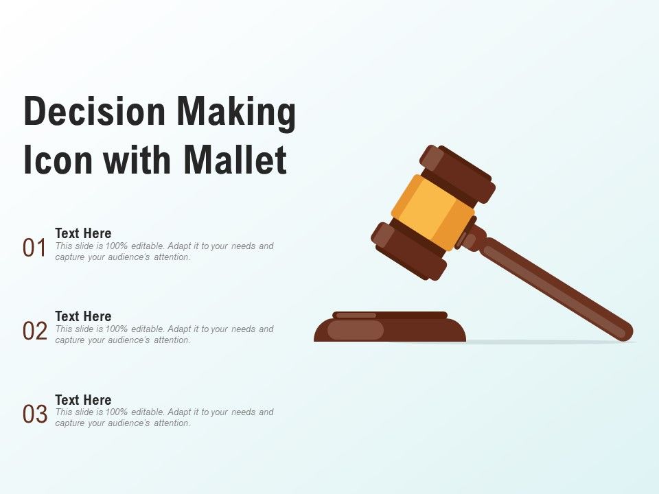 Decision making icon with mallet
