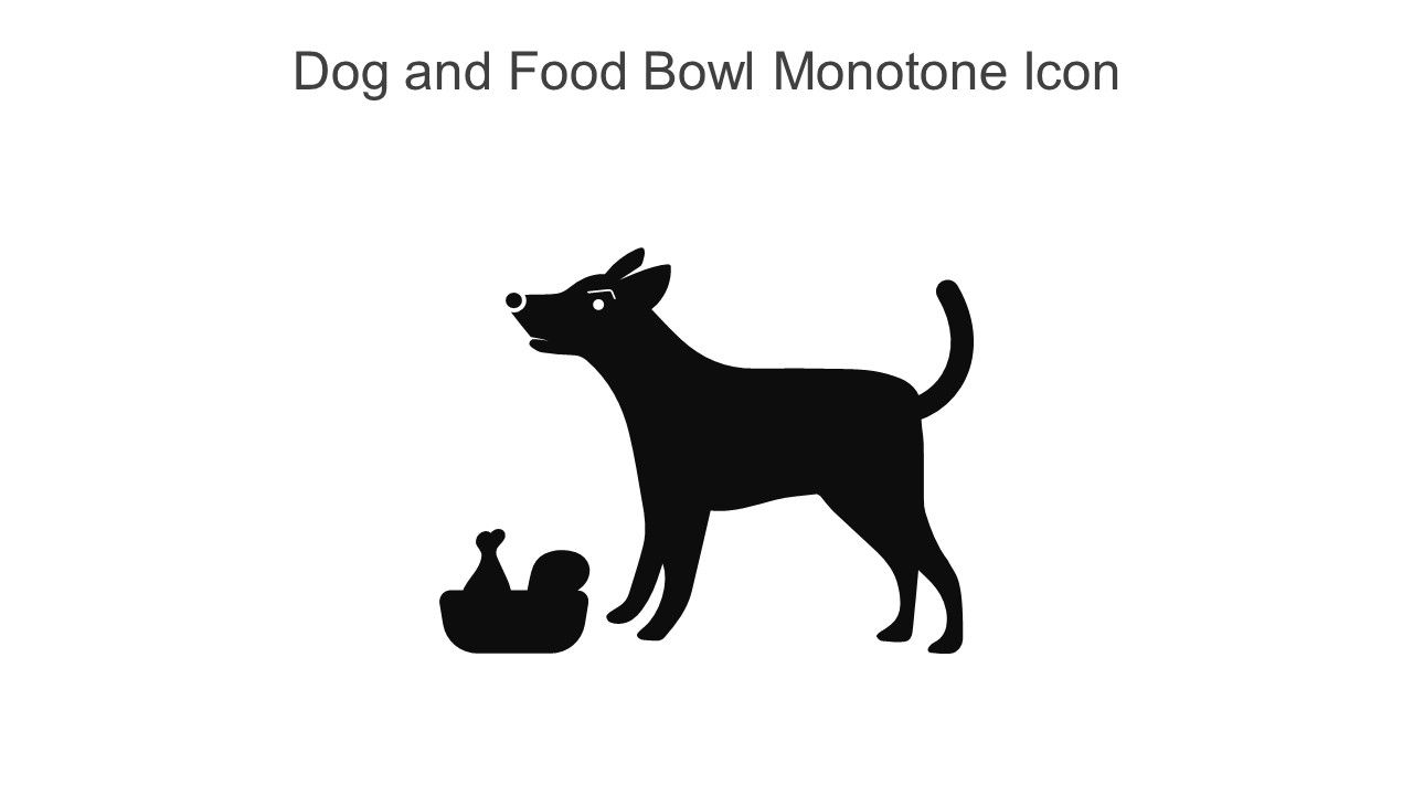 Dog And Food Bowl Monotone Icon In Powerpoint Pptx Png And Editable Eps Format