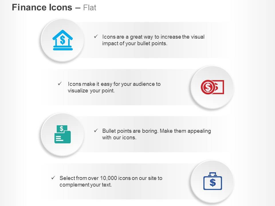 Dollar bank banknote money bag ppt icons graphics