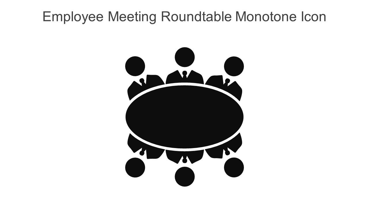 Employee Meeting Roundtable Monotone Icon In Powerpoint Pptx Png And Editable Eps Format