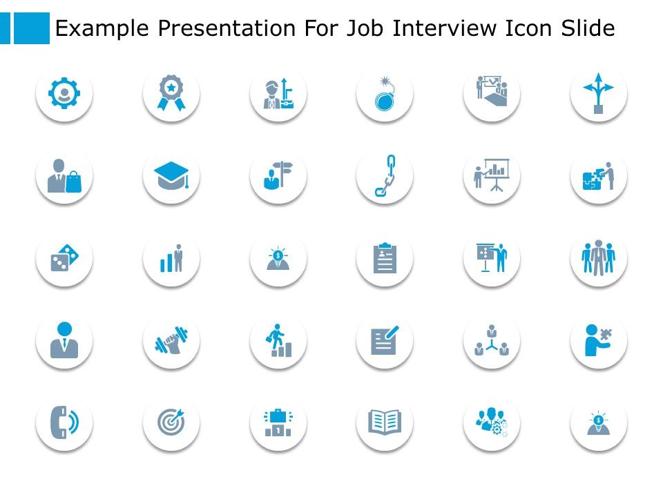 Example presentation for job interview icon slide planning