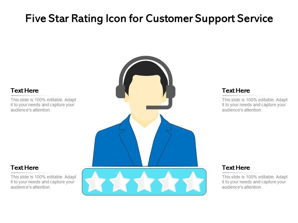 Five star rating icon for customer support service