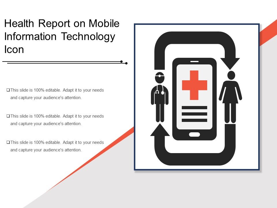 Health report on mobile information technology icon