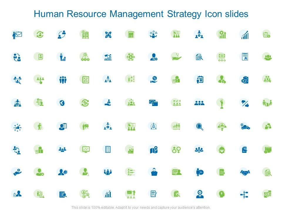 Human resource management strategy icon slides gear l903 ppt images