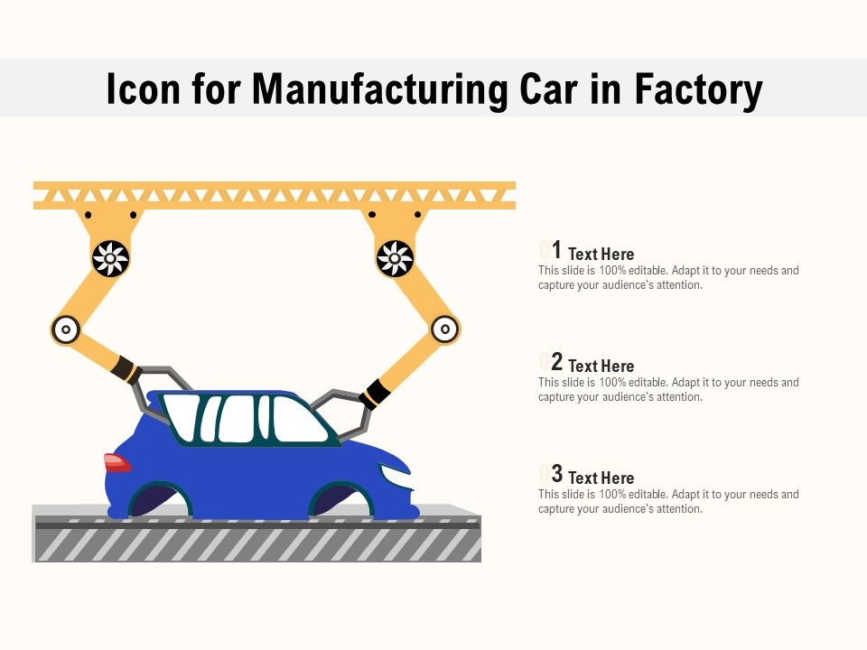 Icon for manufacturing car in factory