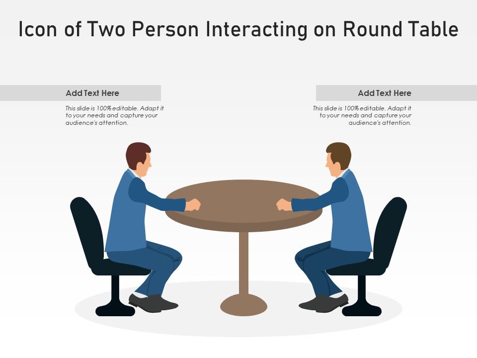 Icon of two person interacting on round table