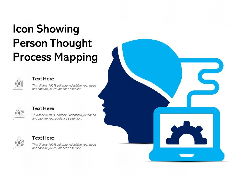 Icon showing person thought process mapping