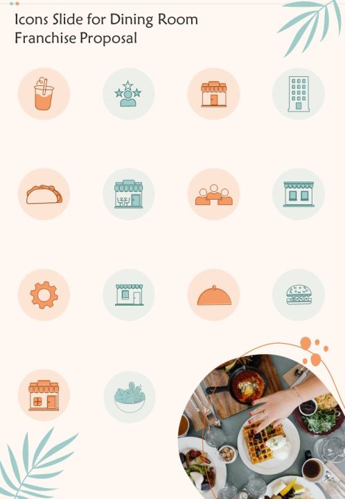 Icons Slide For Dining Room Franchise Proposal One Pager Sample Example Document