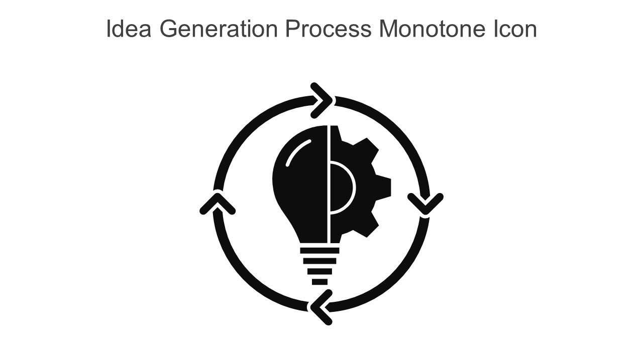 Idea Generation Process Monotone Icon In Powerpoint Pptx Png And Editable Eps Format