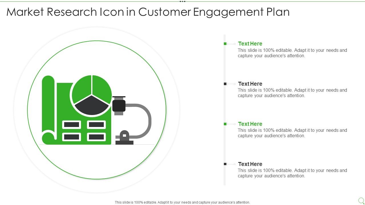 Market Research Icon In Customer Engagement Plan