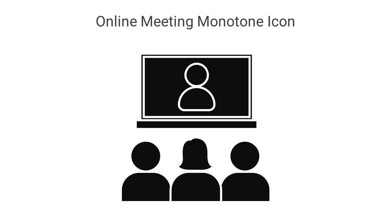 Online Meeting Monotone Icon In Powerpoint Pptx Png And Editable Eps Format