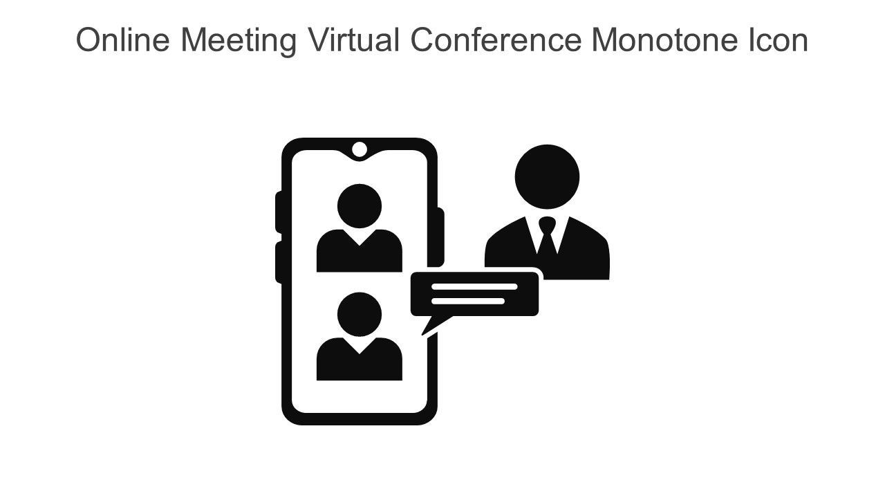 Online Meeting Virtual Conference Monotone Icon In Powerpoint Pptx Png And Editable Eps Format