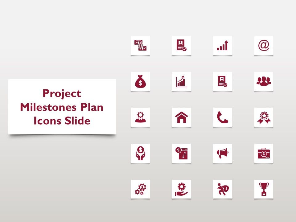 Project milestones plan icons slide l1138 ppt powerpoint slides
