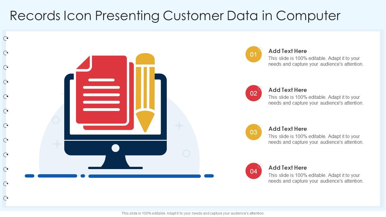 Records Icon Presenting Customer Data In Computer