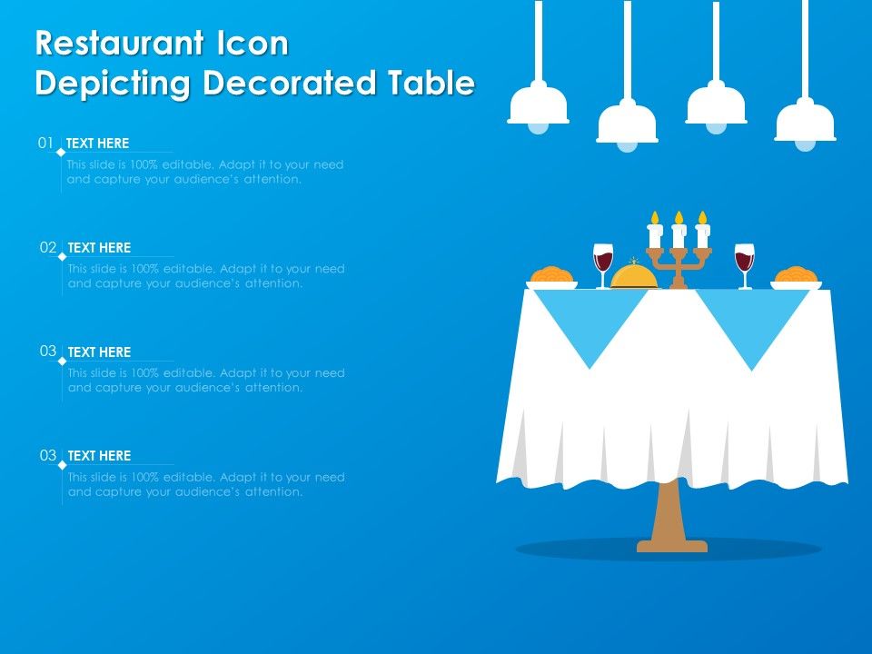 Restaurant icon depicting decorated table
