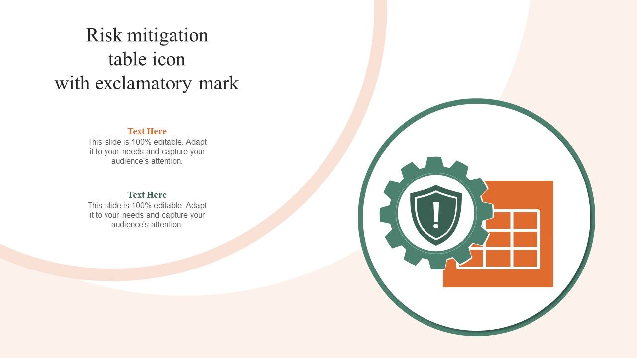 Risk Mitigation Table Icon With Exclamatory Mark
