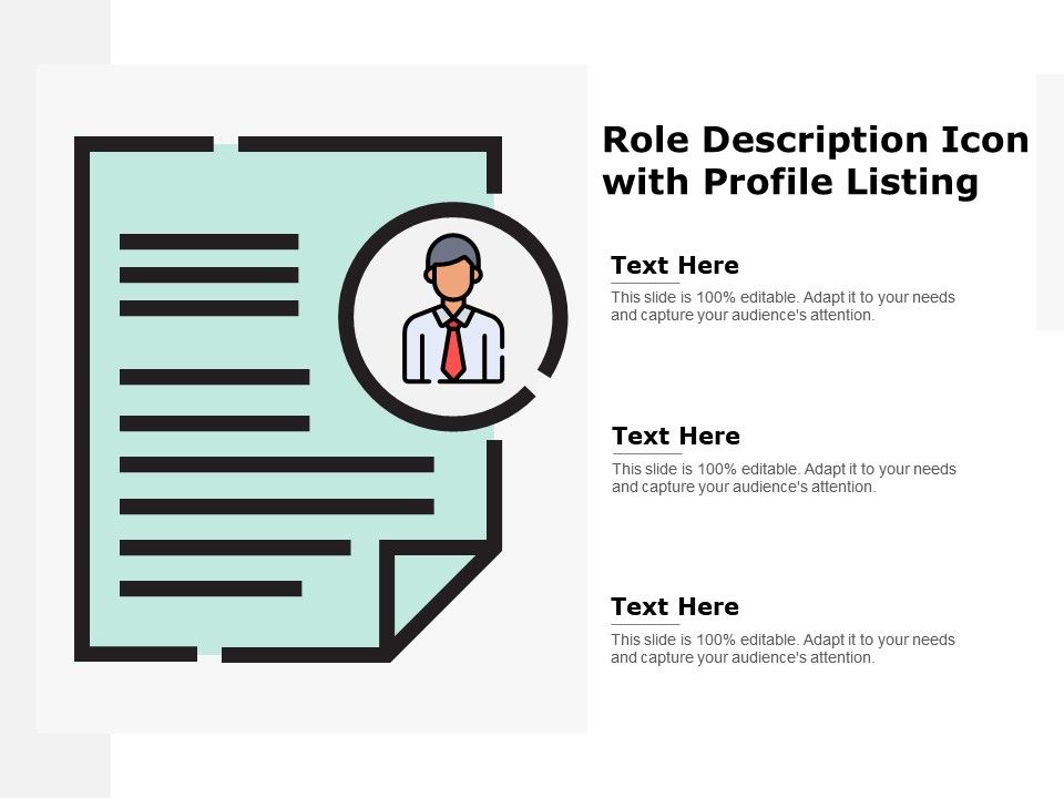 Role description icon with profile listing