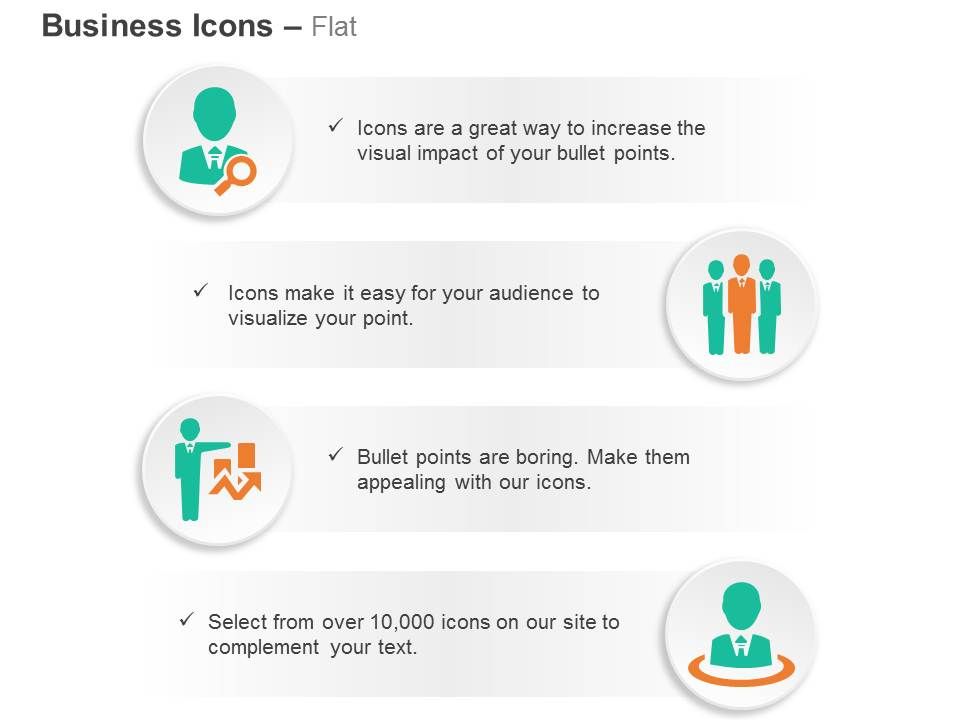 Search team leader result analysis selection ppt icons graphic