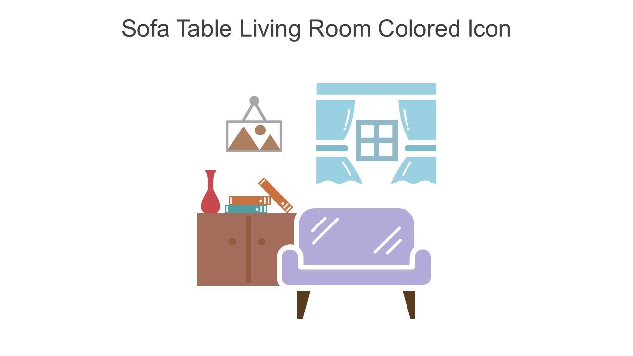 Sofa Table Living Room Colored Icon In Powerpoint Pptx Png And Editable Eps Format