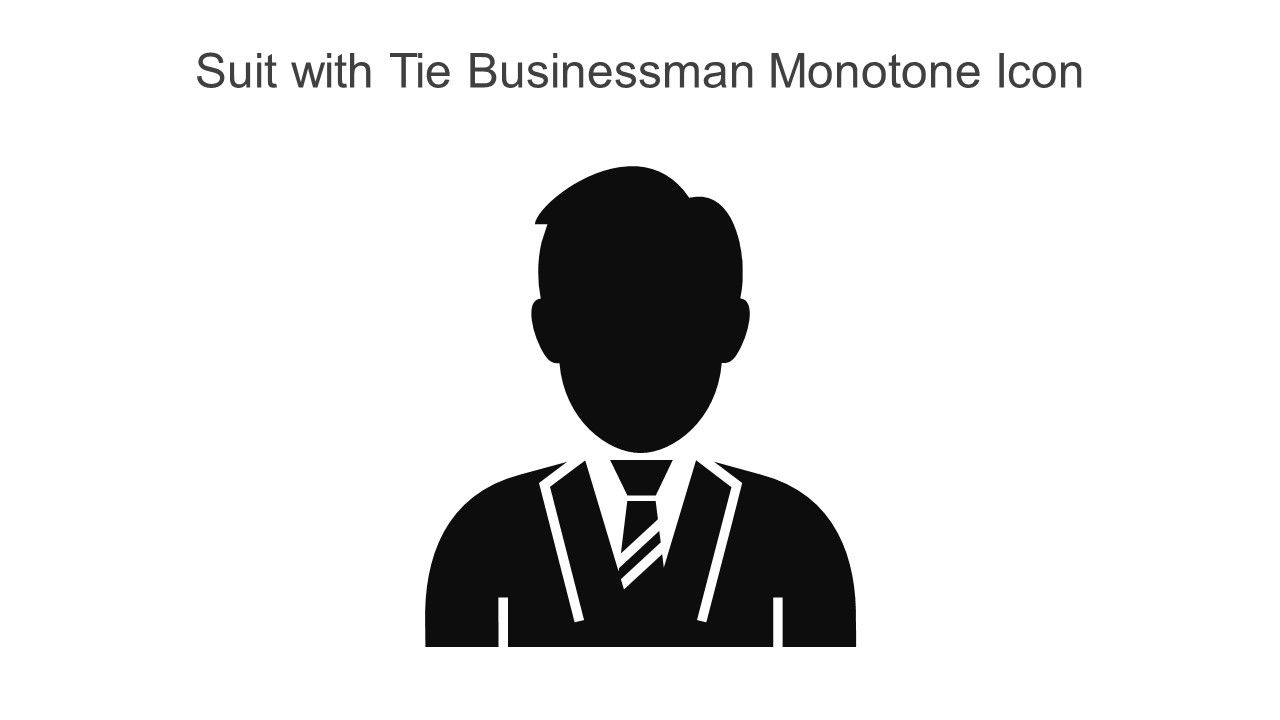 Suit With Tie Businessman Monotone Icon In Powerpoint Pptx Png And Editable Eps Format