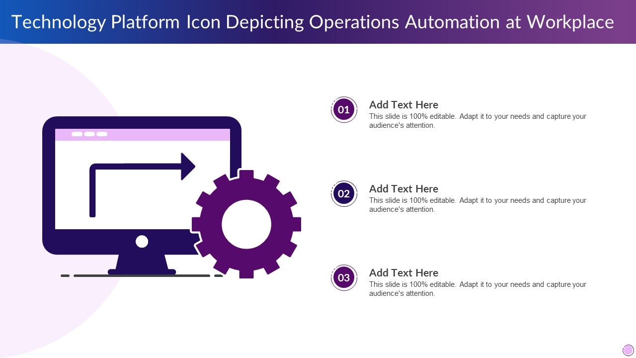 Technology Platform Icon Depicting Operations Automation At Workplace