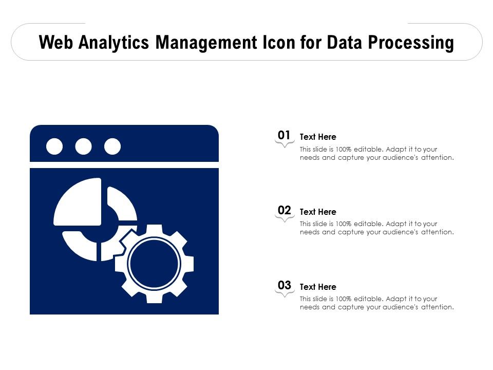 Web analytics management icon for data processing