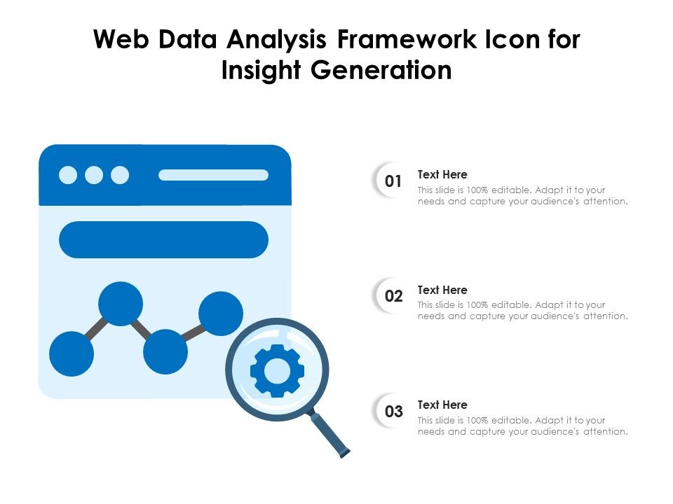 Web data analysis framework icon for insight generation