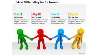 0115 colored 3d men holding hand for teamwork ppt graphics icons