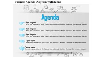 0814 business consulting diagram business agenda diagram with icons powerpoint slide template