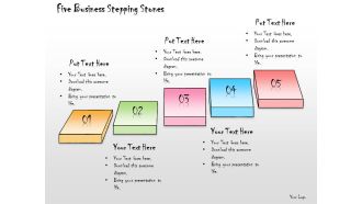 1013 business ppt diagram five business stepping stones free powerpoint templates