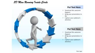 1113 3d man running inside circle ppt graphics icons powerpoint