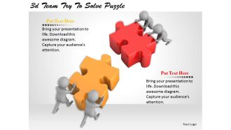 1113 3d team try to solve puzzle ppt graphics icons powerpoint