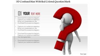 1114 3d confused man with red colored question mark ppt graphics icons