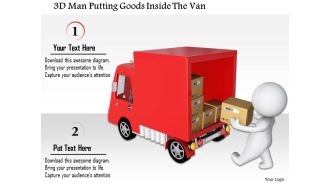 1114 3d man putting goods inside the van ppt graphics icons