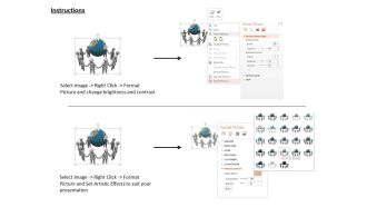 1114 3d men team with globe for business teamwork ppt graphics icons