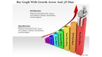1114 bar graph with growth arrow and 3d man ppt graphics icons