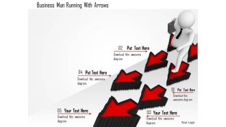 1114 business man running with arrows ppt graphics icons